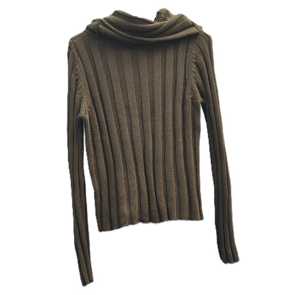 World Republic Clothing Co Army Green Sweater Cowl Neck Size Small Heavy Warm - Picture 2 of 5